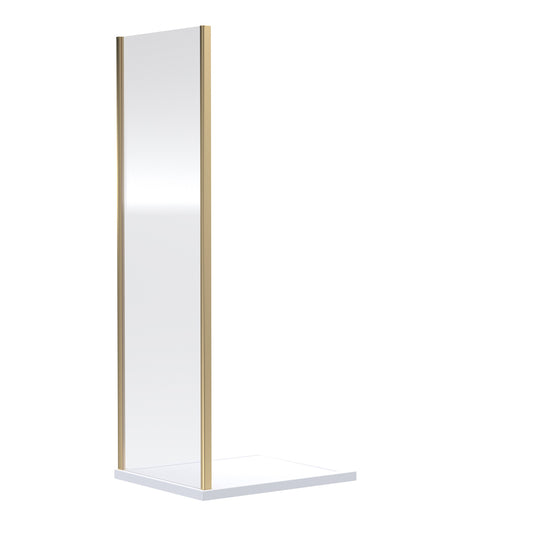 Fairford 6mm 800mm Brushed Brass Enclosure Side Panel