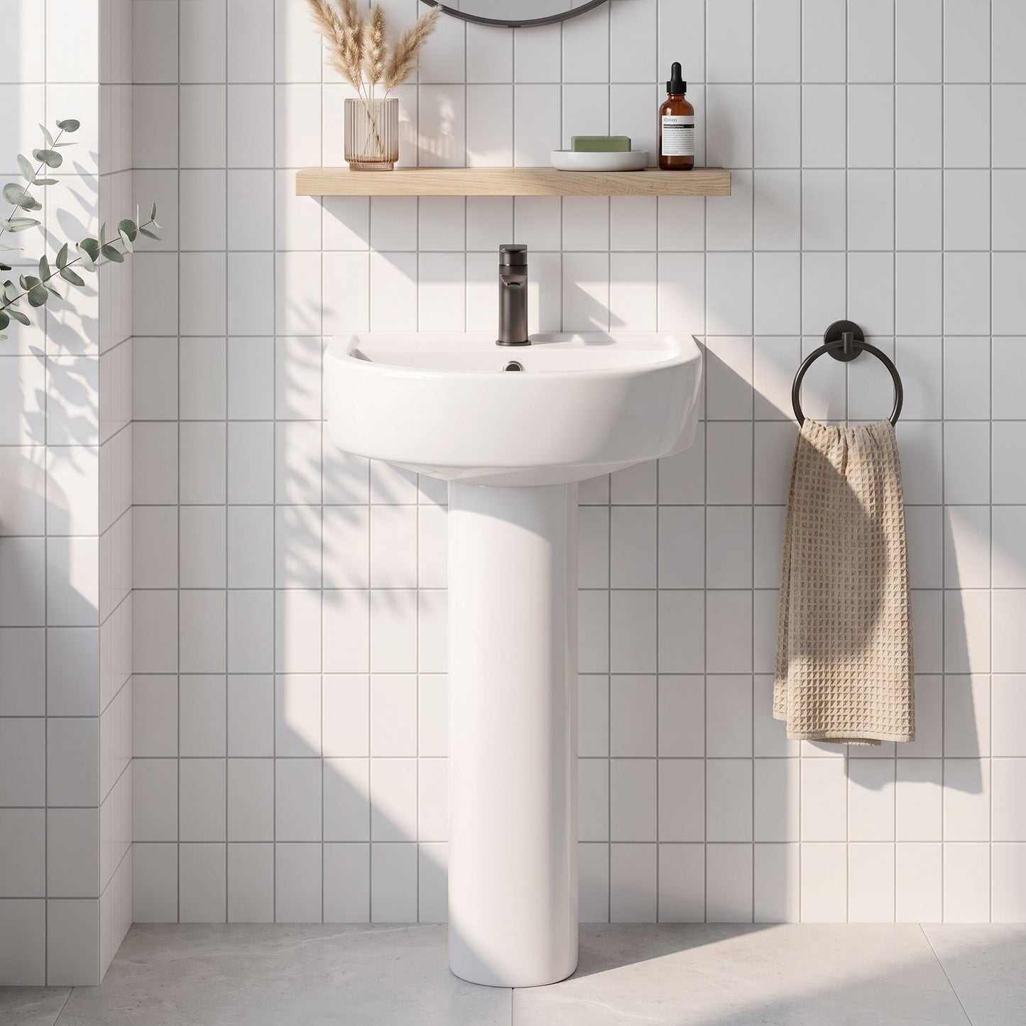 Fairford Handel 420mm 1TH Basin and Full Pedestal