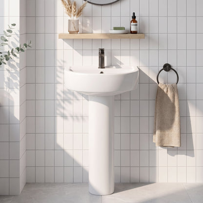 Fairford Handel 420mm 1TH Basin and Full Pedestal