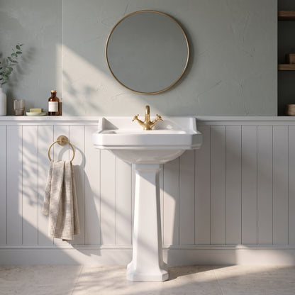 Fairford Hexam 560mm 1TH Basin and Full Pedestal