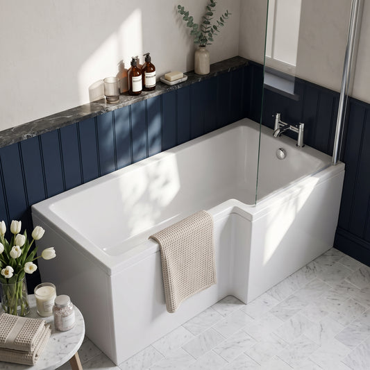 Fairford 1700 x 850mm L Shaped Right Hand Shower Bath
