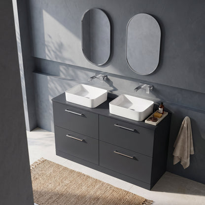 Fairford Aspri Soft Black 1200mm 4 Drawer Floorstanding Vanity Unit with Worktop