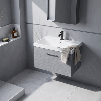Fairford Aspri 800mm Anthracite 1-Drawer Wall Hung Vanity Unit
