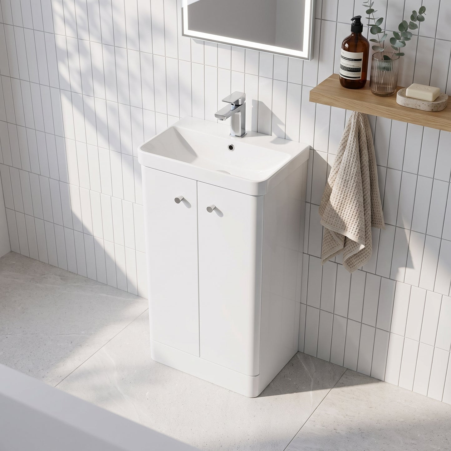 Fairford Crayo 500mm Gloss White Floor Standing Vanity Unit