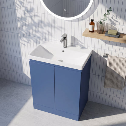 Fairford Finesse 600mm Satin Blue Floor Standing Vanity Unit