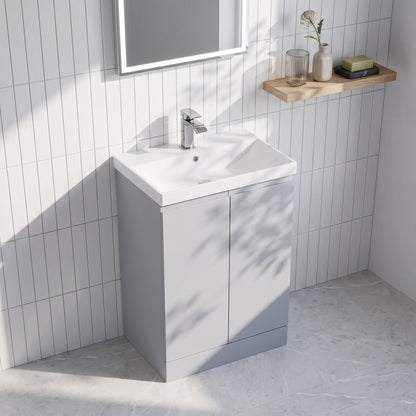 Fairford Finesse 600mm Satin Grey Floor Standing Vanity Unit