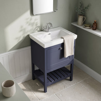 Fairford Juliette 600mm Indigo Blue 1 Tap Hole Floorstanding Vanity Unit