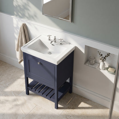 Fairford Juliette 600mm Indigo Blue 3 Tap Hole Floorstanding Vanity Unit