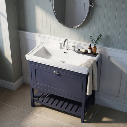 Fairford Juliette 800mm Indigo Blue 3 Tap Hole Floorstanding Vanity Unit