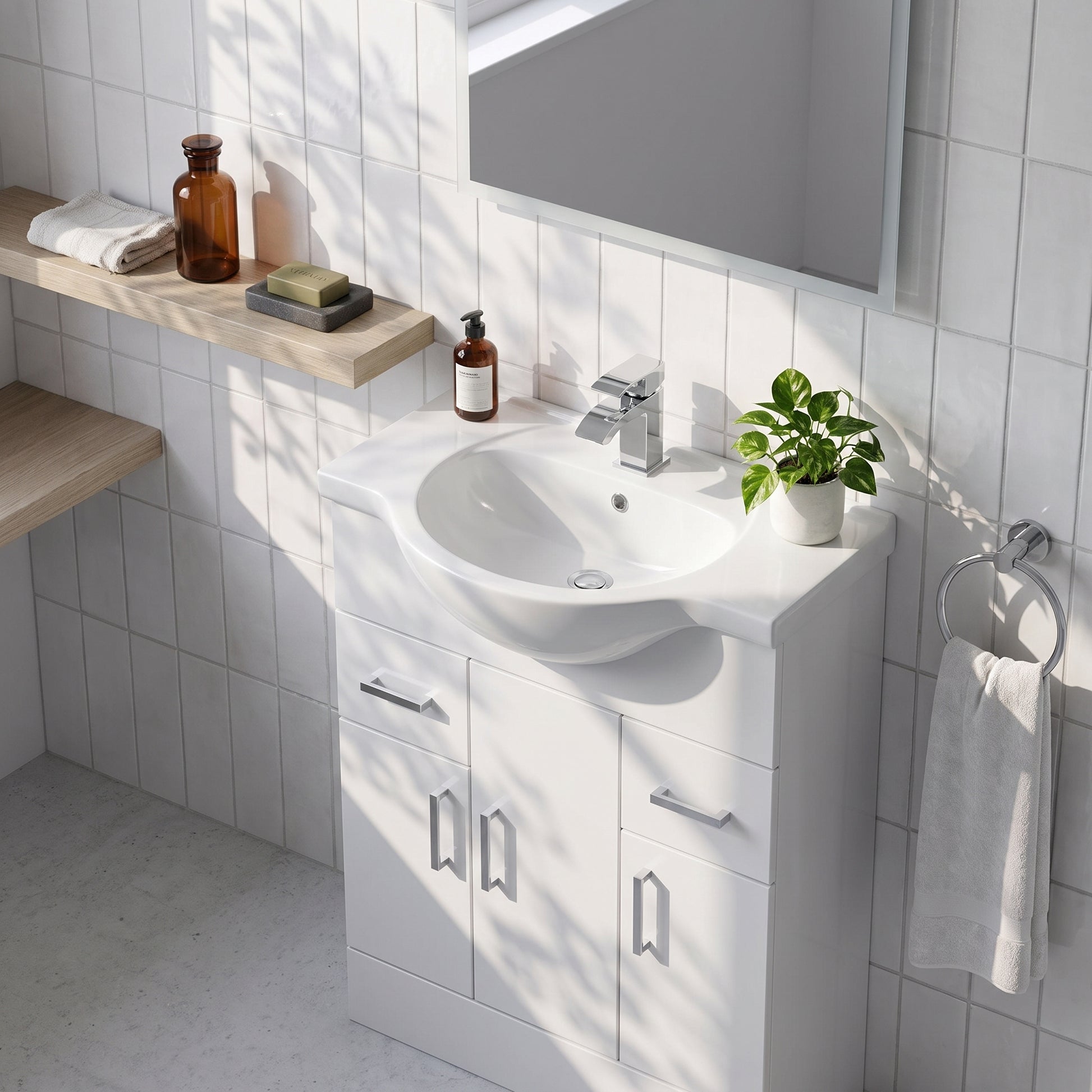 Fairford Opto 750mm Gloss White Vanity Unit