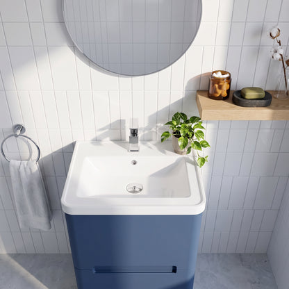 Fairford Rox 600mm Satin Blue Floorstanding Vanity Unit