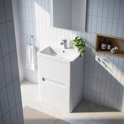 Fairford Rox 600mm Satin White Floorstanding Vanity Unit