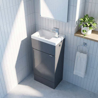 Fairford Union 400mm Slimline Gloss Grey Vanity Unit