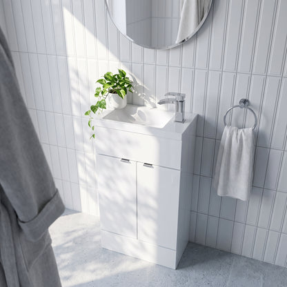 Fairford Union 500mm Slimline Gloss White Vanity Unit
