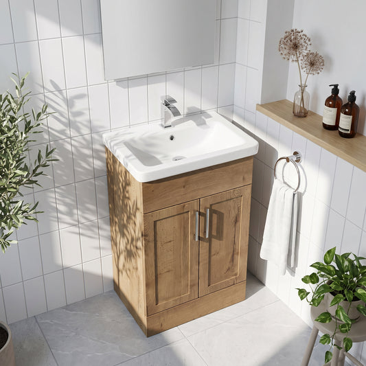 Fairford Union Style Shaker Dark Oak 500mm Full Depth Vanity Unit
