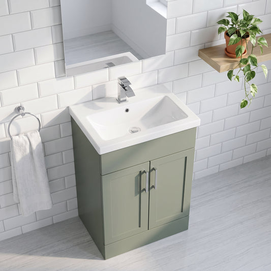Fairford Union Style Shaker Matt Lux Green 500mm Full Depth Vanity Unit