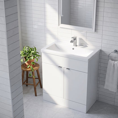 Fairford Union 800mm Full Depth Gloss White Vanity Unit