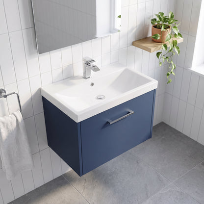 Fairford Anika 600mm Matt Blue 1 Drawer Wall Hung Vanity Unit