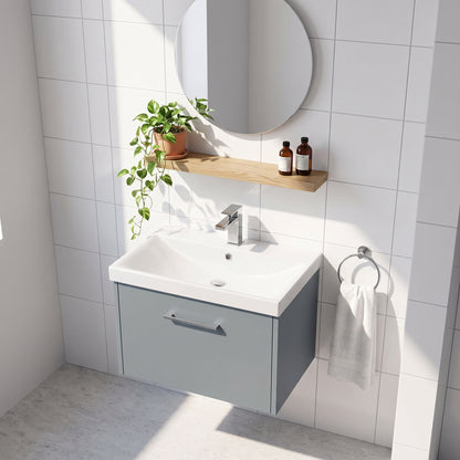 Fairford Anika 600mm Matt Grey 1 Drawer Wall Hung Vanity Unit
