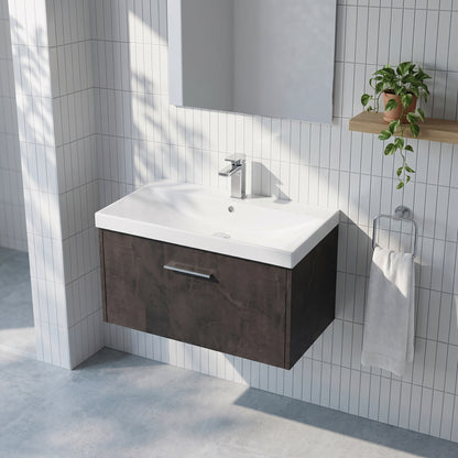 Fairford Anika 800mm Matt Slate 1 Drawer Wall Hung Vanity Unit