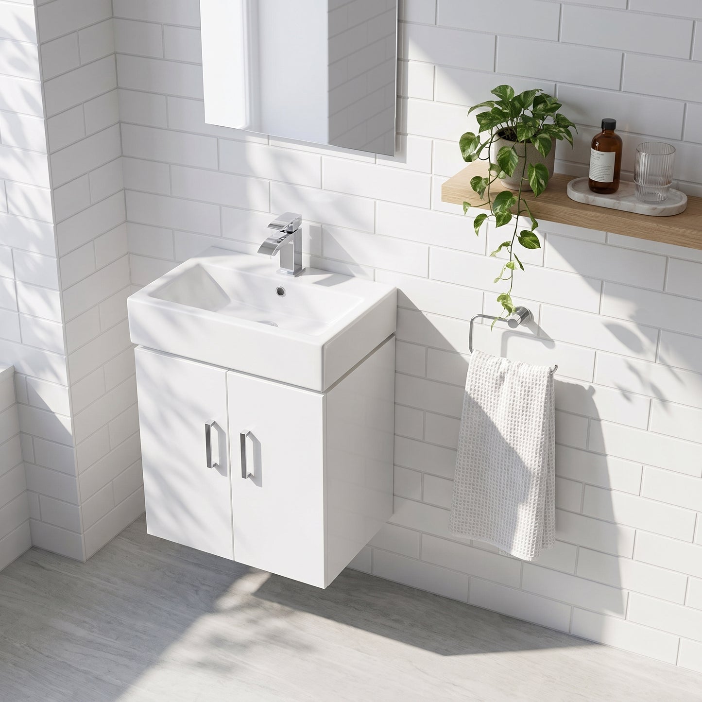 Fairford Arlo Gloss White 450mm Wall Hung Vanity Unit
