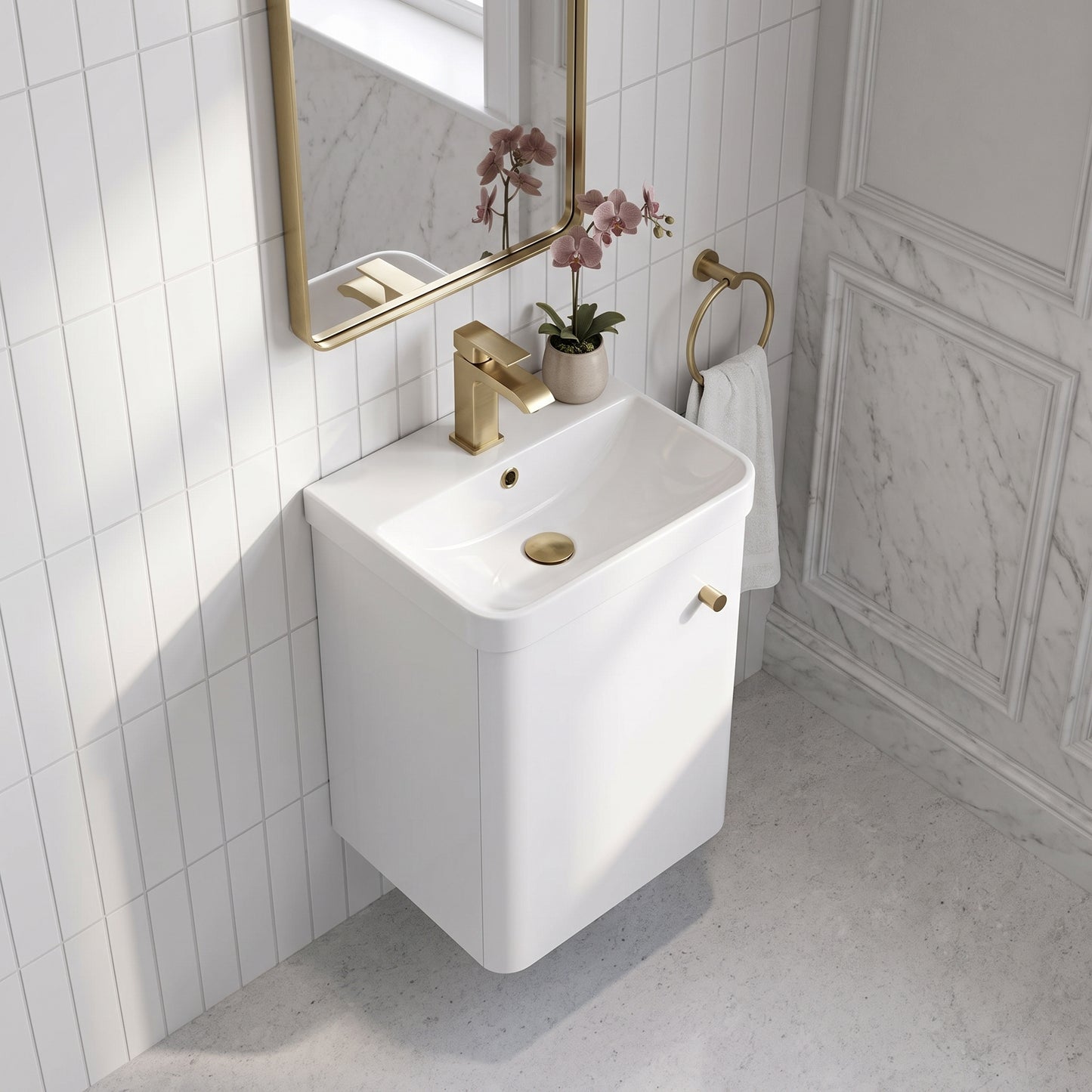 Fairford Crayo 400mm Gloss White Wall Hung Vanity Unit
