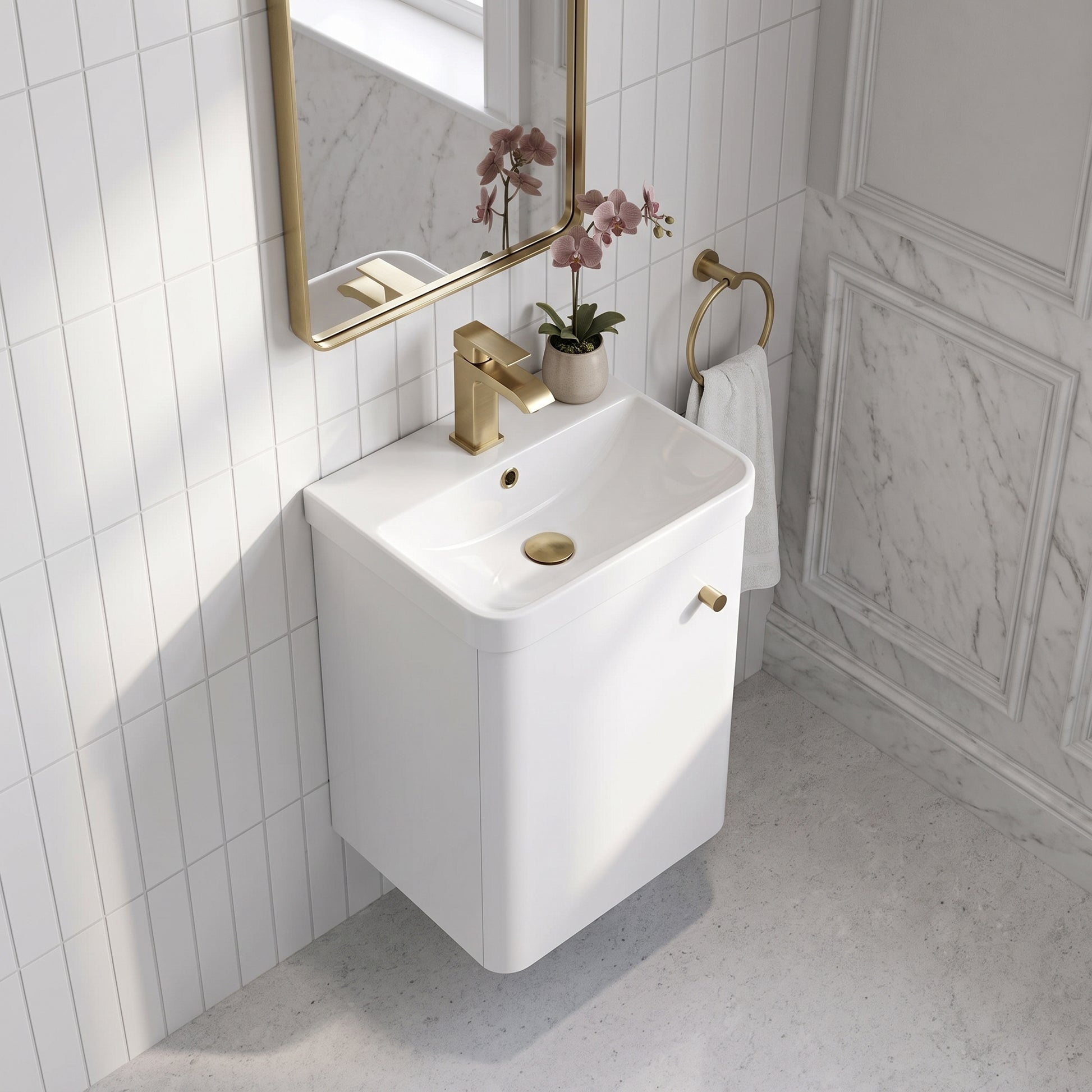 Fairford Crayo 400mm Gloss White Wall Hung Vanity Unit