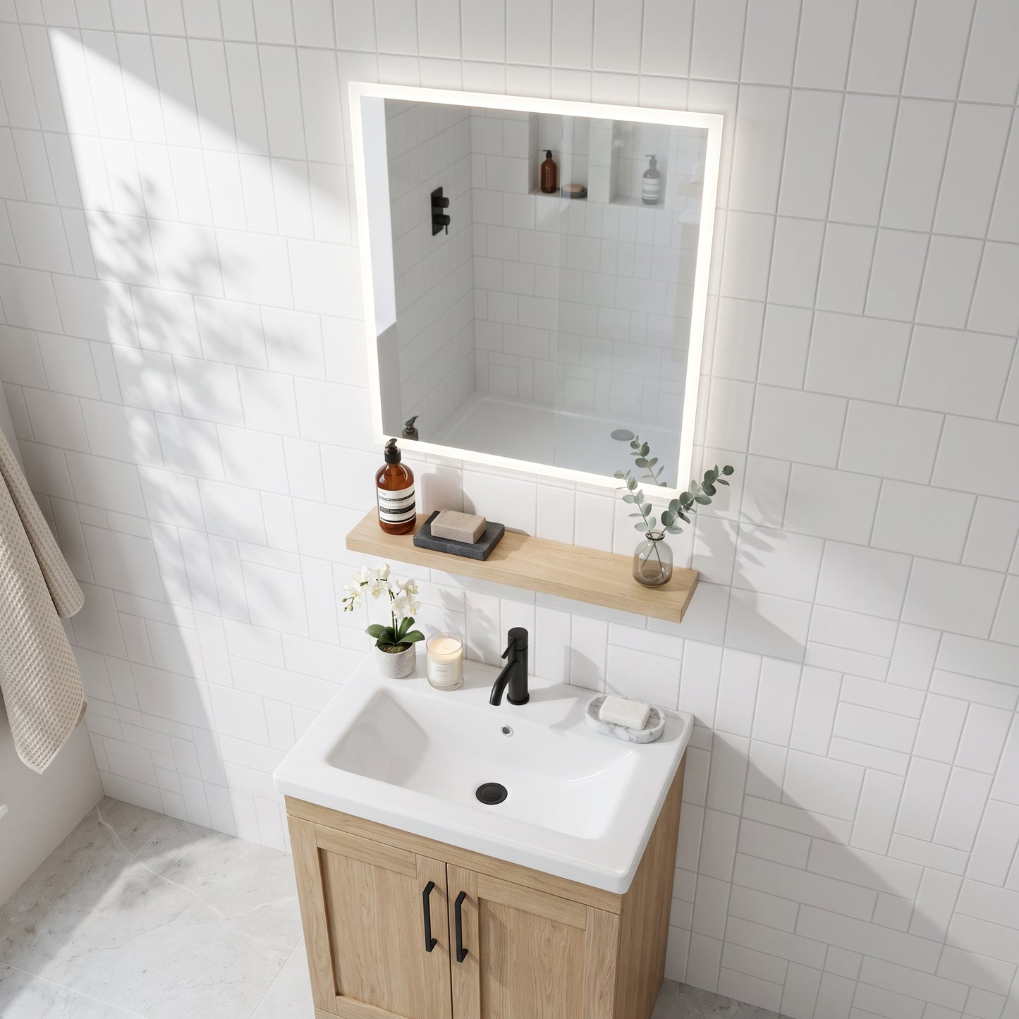 Fairford Mosca Led Mirror With Demister Pad And Shaver Socket - 600mm X800mm
