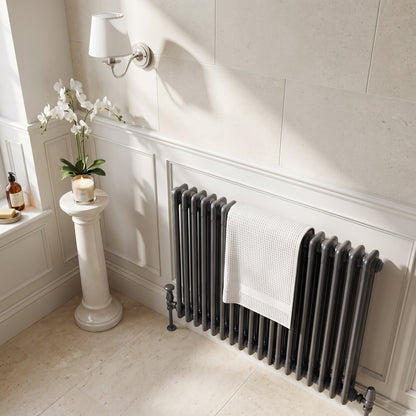 Fairford 2 Column Horizontal Anthracite Designer Radiator 600mm X 1010mm