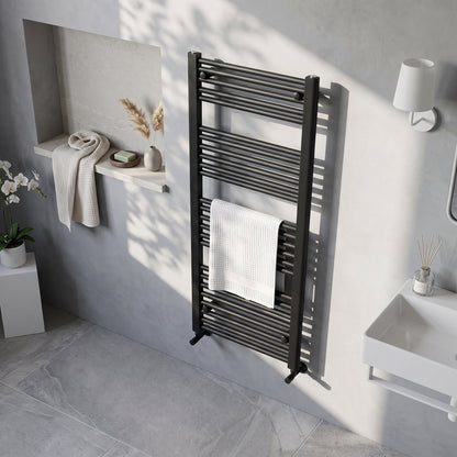 Fairford Strive Towel Radiator - 1600mm X 500mm - Black