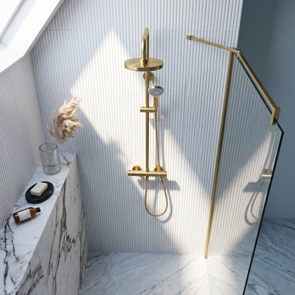 Fairford Element 10 Brushed Brass 2 Oulet Exposed Shower Kit