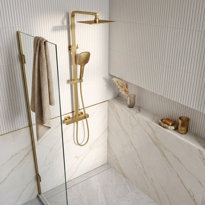 Fairford Una Grace Brushed Brass 2 Outlet Exposed Shower Kit