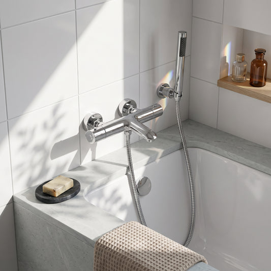 Fairford Barton Wall Mounted Thermostic Bath Shower Mixer