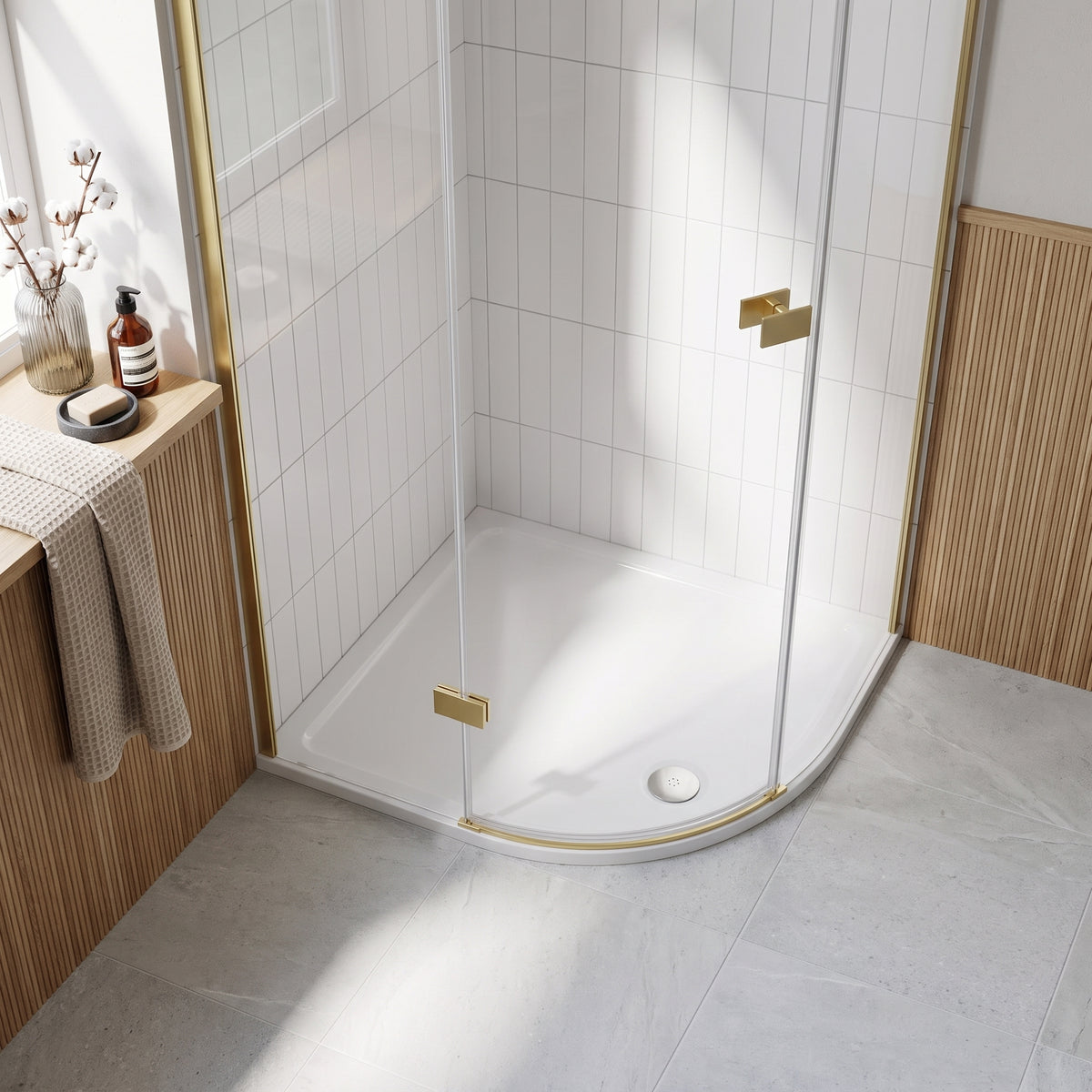 Fairford 1000 x 800mm Offset Quadrant, RH Shower Tray