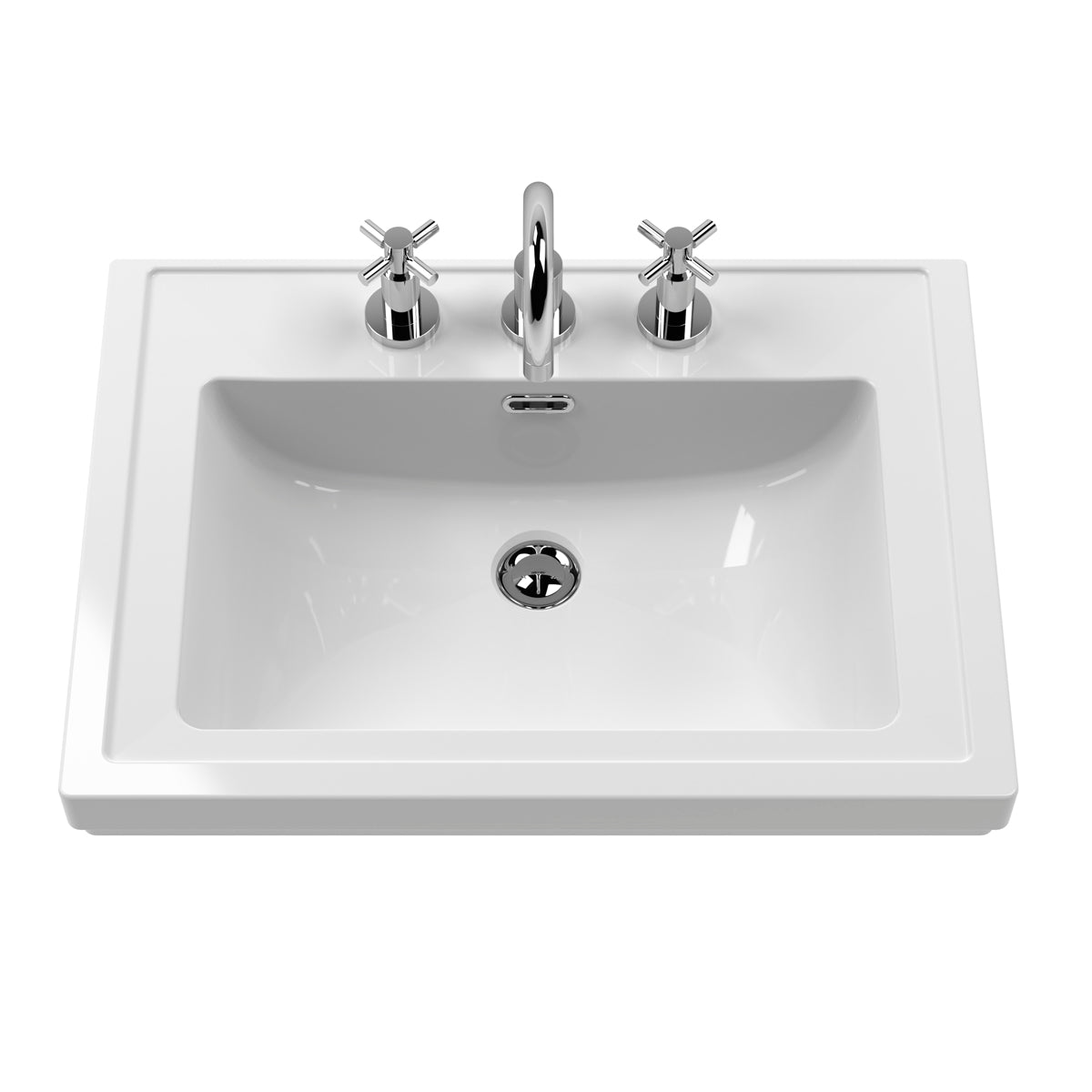 Fairford Juliette 600mm Pure White 3 Tap Hole Floorstanding Vanity Unit