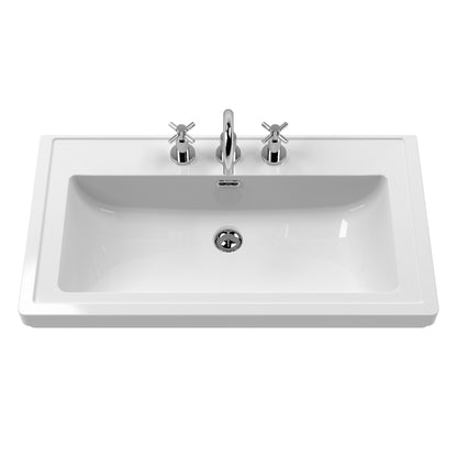 Fairford Juliette 800mm Pure White 3 Tap Hole Floorstanding Vanity Unit