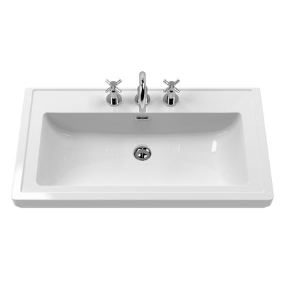 Fairford Juliette 800mm Fern Green 3 Tap Hole Floorstanding Vanity Unit