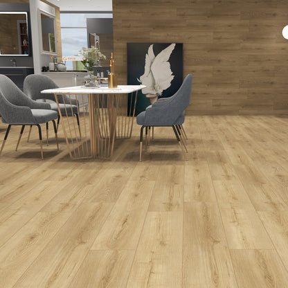 Rivato Natural Oak 1220 x 183mm Solidcore Waterproof Click Flooring Planks (Pack of 8) - 1.79m Per Pack