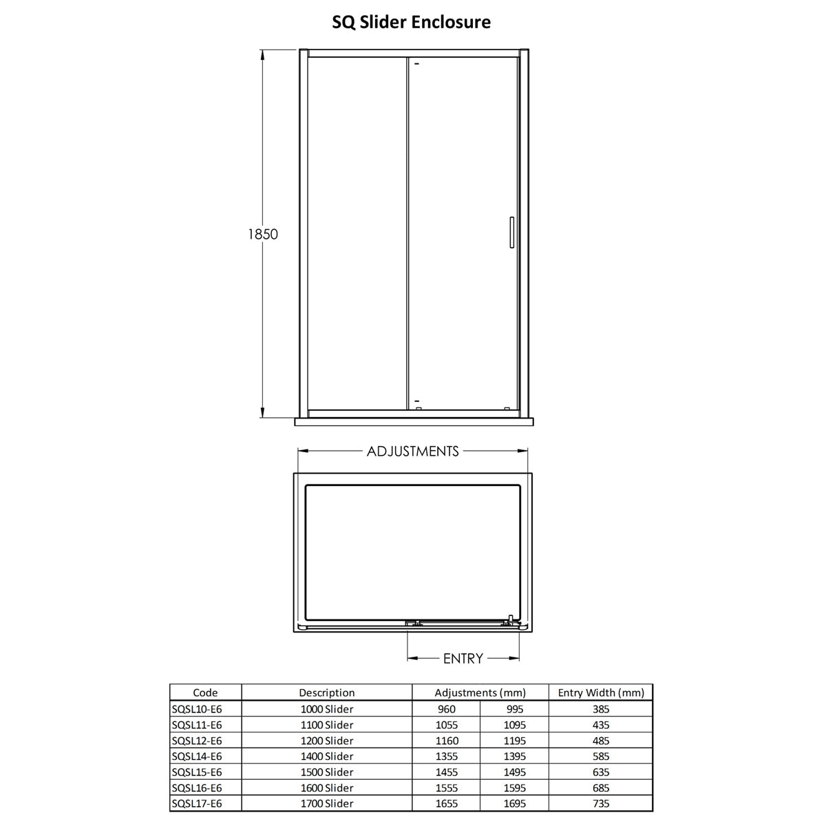 Fairford 6mm 1000mm Brushed Brass Sliding Shower Door