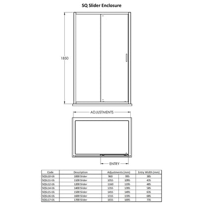 Fairford 6mm 1200mm Brushed Brass Sliding Shower Door