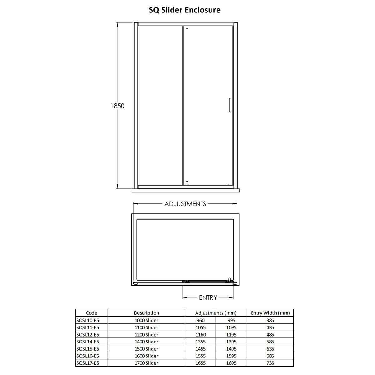 Fairford 6mm 1400mm Brushed Brass Sliding Shower Door