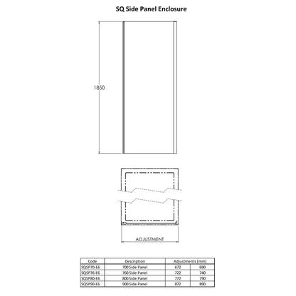 Fairford 6mm 700mm Brushed Brass Enclosure Side Panel