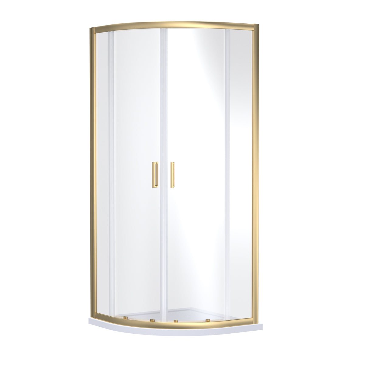 Fairford 6mm, 900x900mm Brushed Brass Quadrant Shower Enclosure