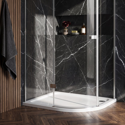 Fairford 1200mm x 800mm Offset Quad, LH Shower Tray, Corner Waste