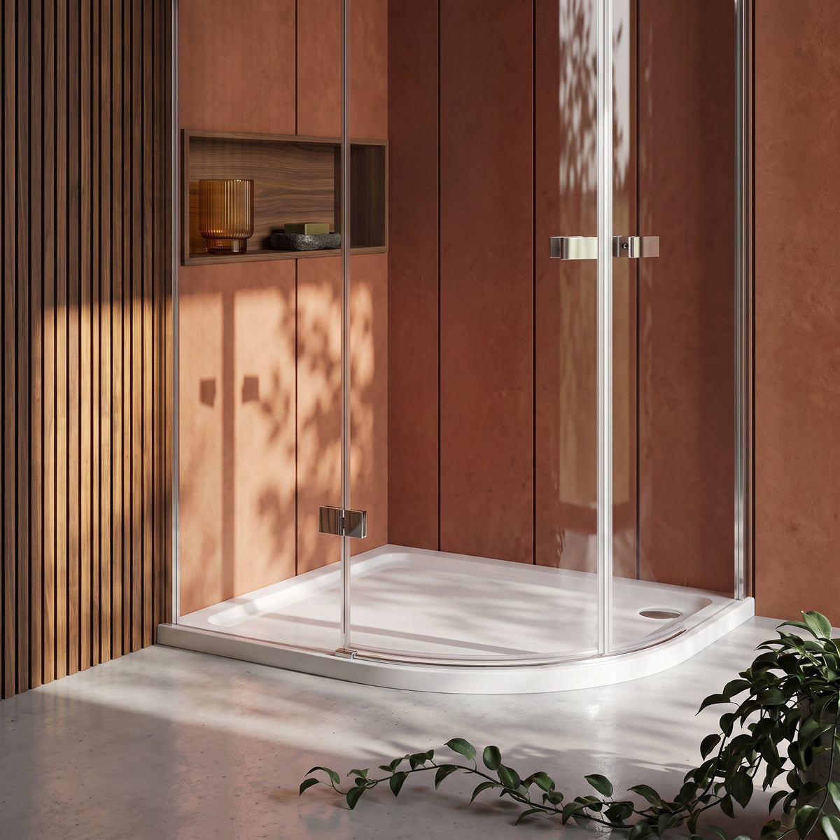 Fairford 1200mm x 800mm Offset Quad, RH Shower Tray, Corner Waste