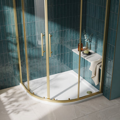 Fairford 1000mm x 800mm Offset Quad, LH Shower Tray, Corner Waste