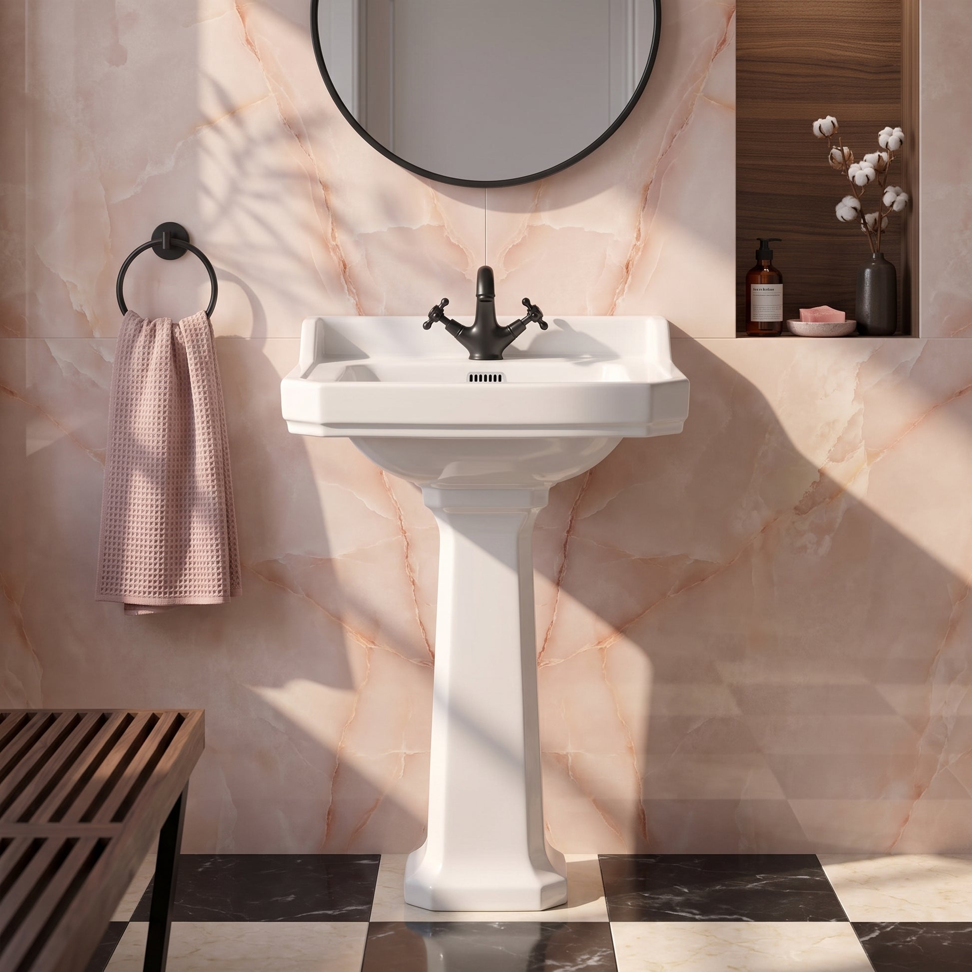 Fairford Hexam 500mm 1TH Basin and Full Pedestal