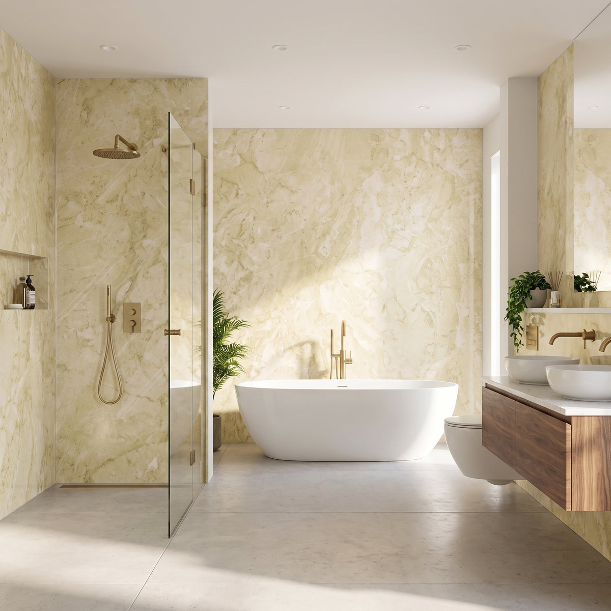 Hydraset Travertine Gloss 1200 x 2400 Setlock Wall Panel