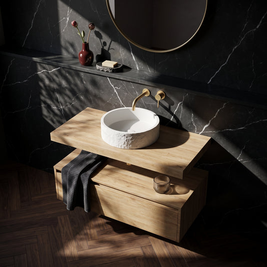 Fairford Linea Oak 800mm Wall Hung Vanity Shelf