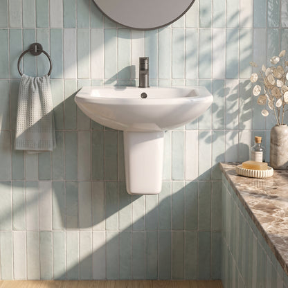 Fairford Nuna 500mm 1 Tap Hole Basin with Semi Pedestal